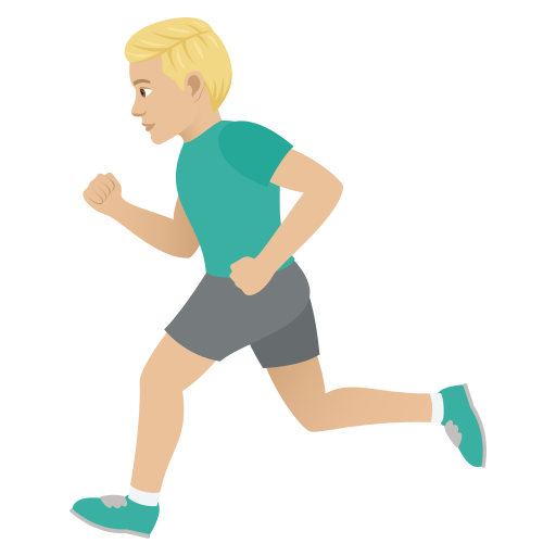 Чоловік біжить: світлий тон шкіри для JoyPixels 9.0