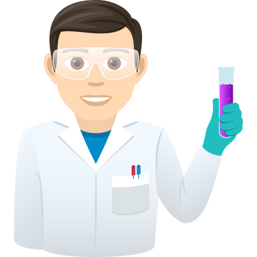 Чоловік-вчений: дуже світлий тон шкіри для JoyPixels 9.0