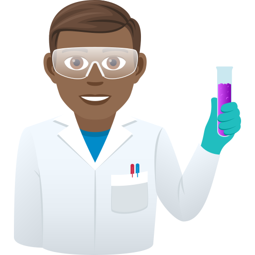 Мужчина-ученый: темный тон кожи для JoyPixels 9.0