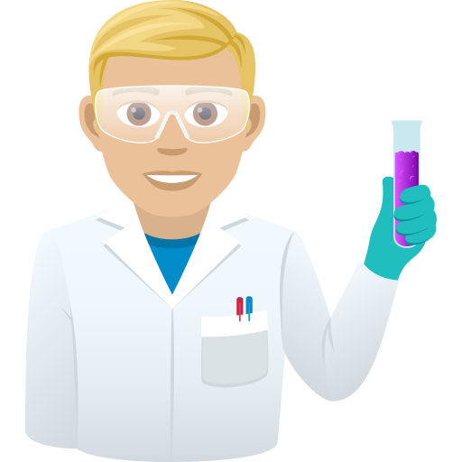 Мужчина-ученый: светлый тон кожи для JoyPixels 9.0