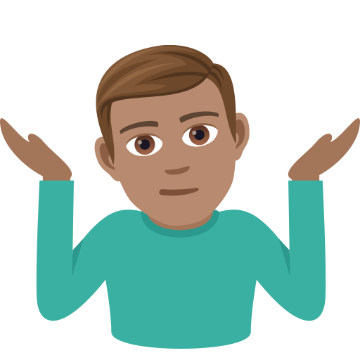 Чоловік знизує плечима: середній тон шкіри для JoyPixels 9.0