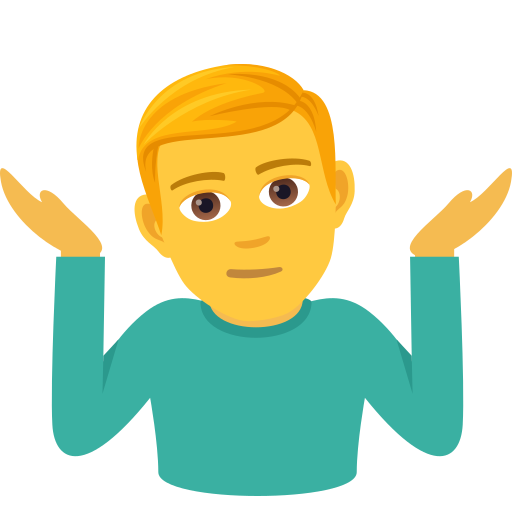 Чоловік знизує плечима для JoyPixels 9.0