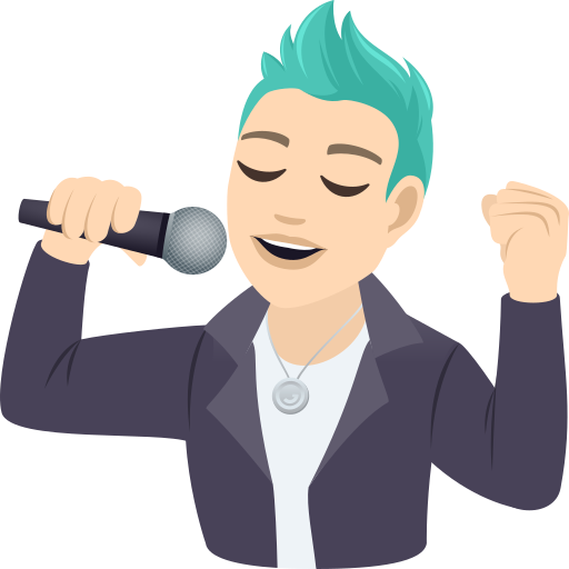 Мужчина-певец: очень светлый тон кожи для JoyPixels 9.0