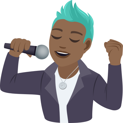 Чоловік-співак: темний тон шкіри для JoyPixels 9.0