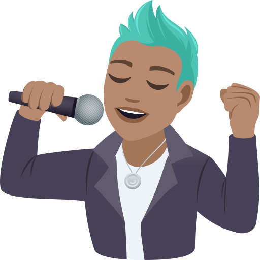 Чоловік-співак: середній тон шкіри для JoyPixels 9.0