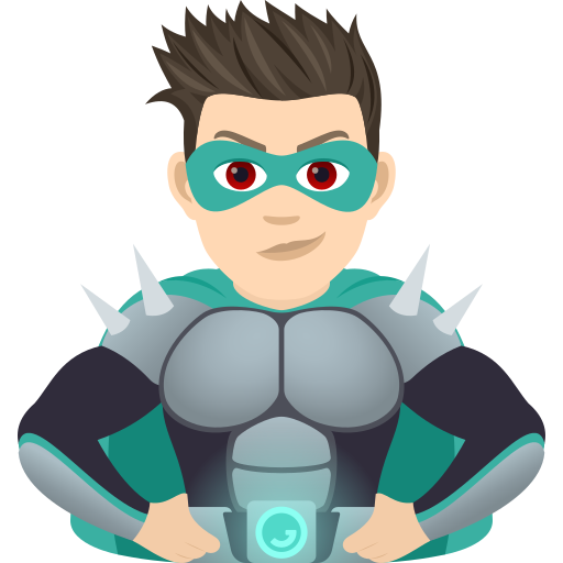 Чоловік-суперлиходій: дуже світлий тон шкіри для JoyPixels 9.0