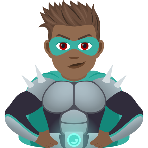 Чоловік-суперлиходій: темний тон шкіри для JoyPixels 9.0