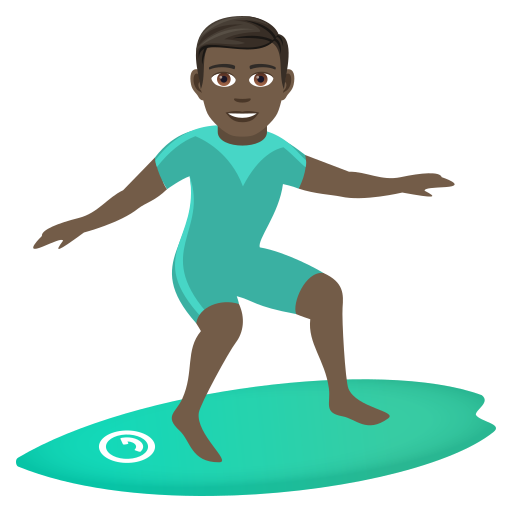 Серфінгіст: дуже темний тон шкіри для JoyPixels 9.0