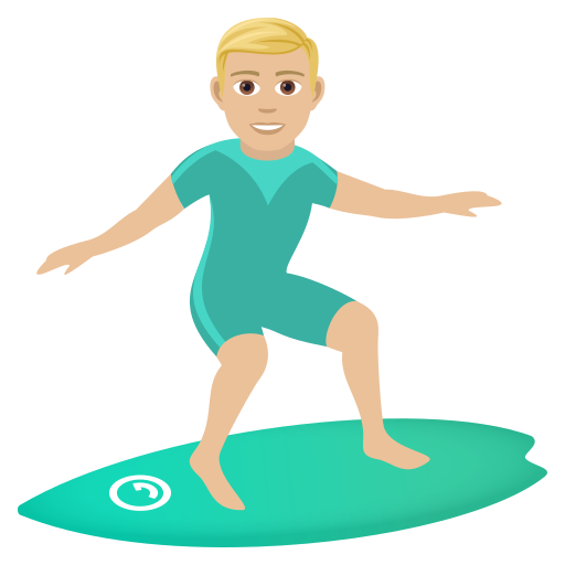 Серфінгіст: світлий тон шкіри для JoyPixels 9.0