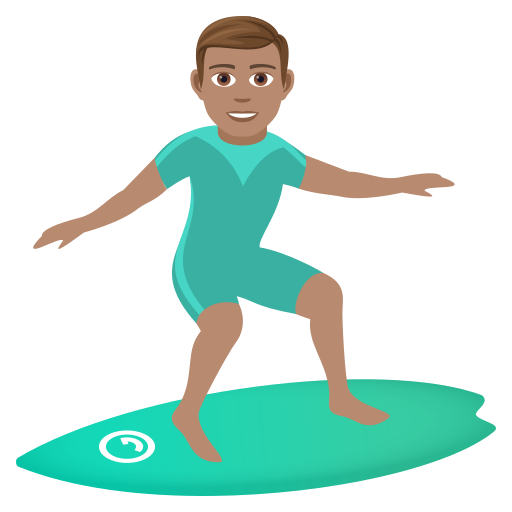 Серфінгіст: середній тон шкіри для JoyPixels 9.0