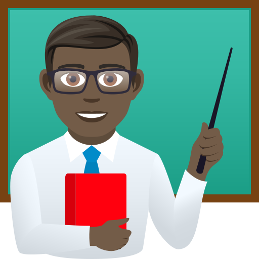 Учитель: дуже темний тон шкіри для JoyPixels 9.0