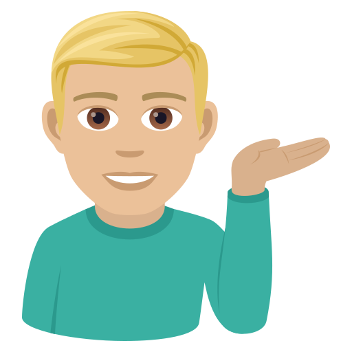 Мужчина тянет руку: светлый тон кожи для JoyPixels 9.0