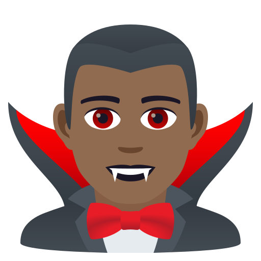 Чоловік-вампір: темний тон шкіри для JoyPixels 9.0