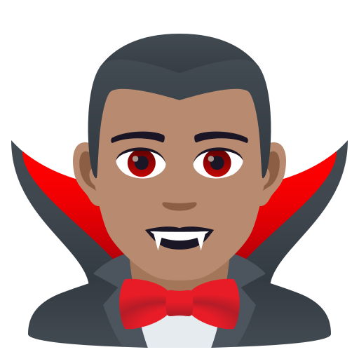 Чоловік-вампір: середній тон шкіри для JoyPixels 9.0