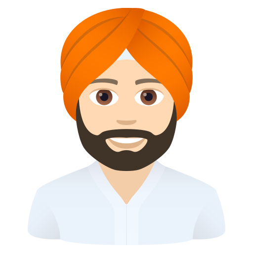 Мужчина в тюрбане: очень светлый тон кожи для JoyPixels 9.0