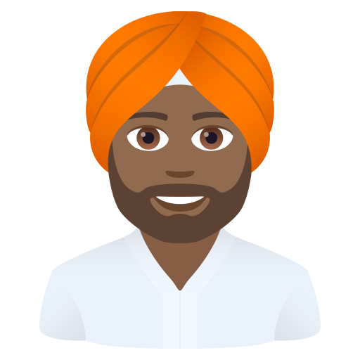 Мужчина в тюрбане: темный тон кожи для JoyPixels 9.0