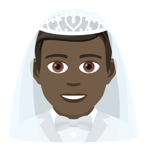 Чоловік у фаті: дуже темний тон шкіри для JoyPixels 9.0