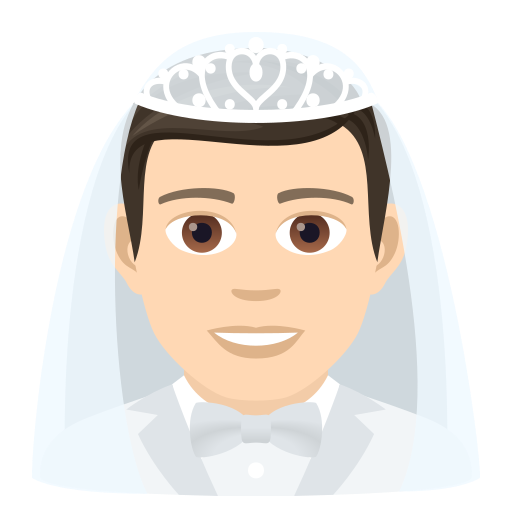 Мужчина в фате: очень светлый тон кожи для JoyPixels 9.0