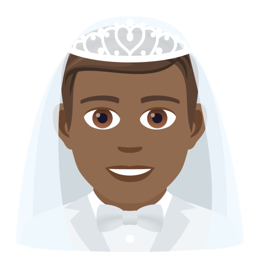 Мужчина в фате: темный тон кожи для JoyPixels 9.0