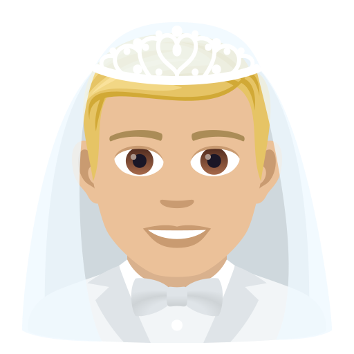 Чоловік у фаті: світлий тон шкіри для JoyPixels 9.0