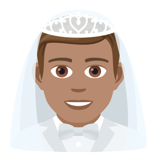 Мужчина в фате: средний тон кожи для JoyPixels 9.0