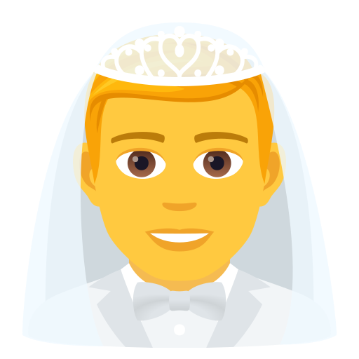 Мужчина в фате для JoyPixels 9.0