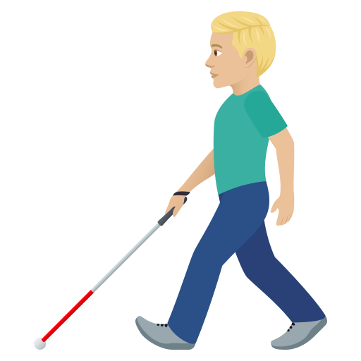 Мужчина с тростью для ходьбы: светлый тон кожи для JoyPixels 9.0