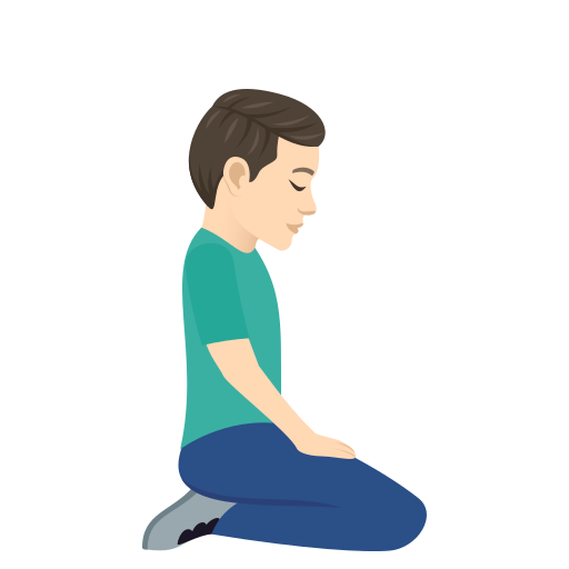 Мужчина стоит на коленях, смотрит вправо: светлый тон кожи для JoyPixels 9.0