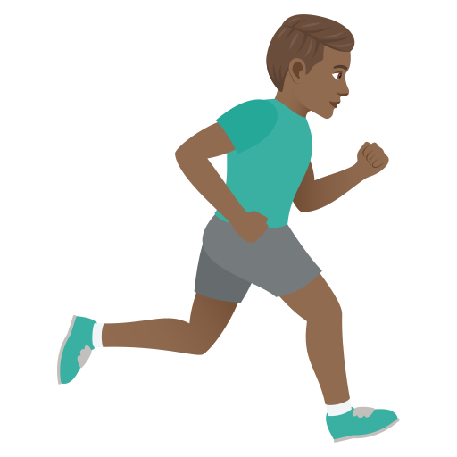 Мужчина бежит вправо: средне-темный тон кожи для JoyPixels 9.0