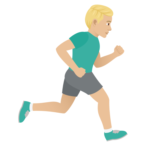 Чоловік біжить вправо: середньо-світлий тон шкіри для JoyPixels 9.0