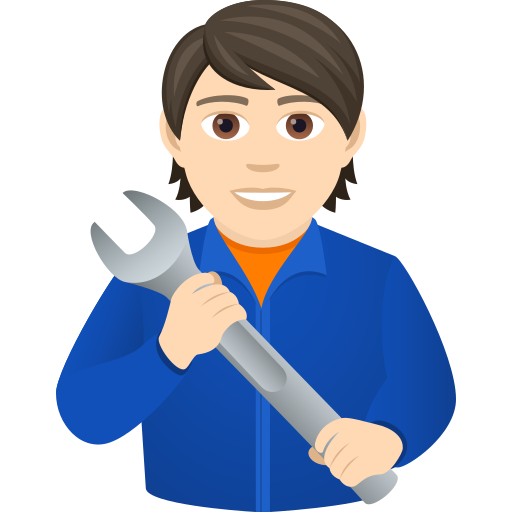 Механік: дуже світлий тон шкіри для JoyPixels 9.0