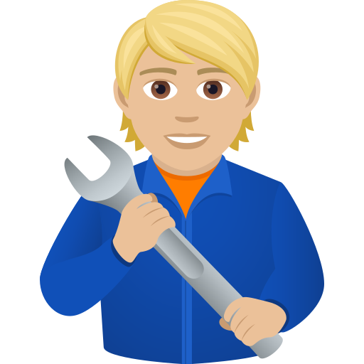 Механік: світлий тон шкіри для JoyPixels 9.0