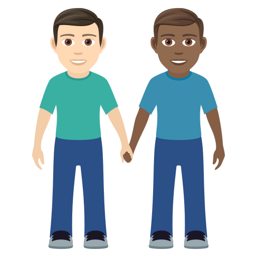 Двое мужчин: очень светлый тон кожи темный тон кожи для JoyPixels 9.0