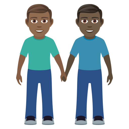 Двоє чоловіків: темний тон шкіри дуже темний тон шкіри для JoyPixels 9.0