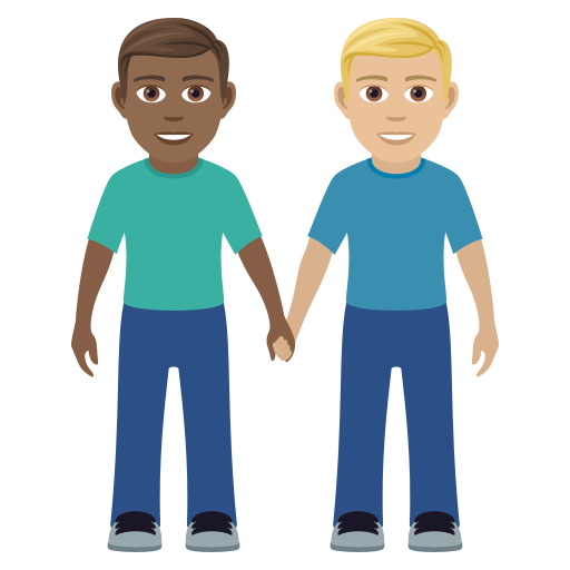 Двое мужчин: темный тон кожи светлый тон кожи для JoyPixels 9.0