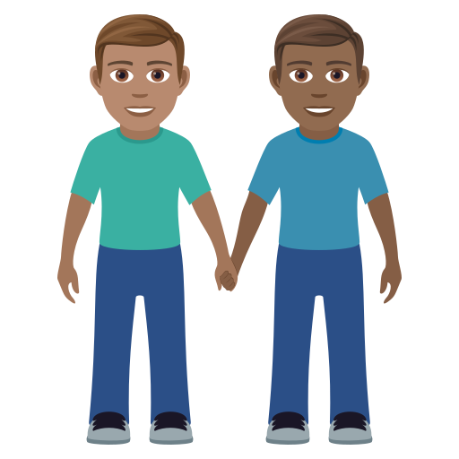 Двоє чоловіків: середній тон шкіри темний тон шкіри для JoyPixels 9.0