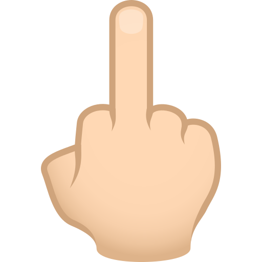 Середній палець: дуже світлий тон шкіри для JoyPixels 9.0