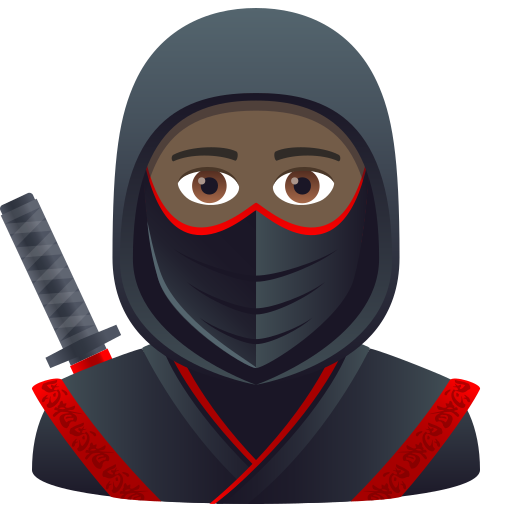 Ниндзя: очень темный тон кожи для JoyPixels 9.0