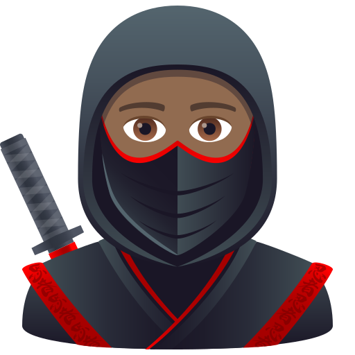 Ниндзя: темный тон кожи для JoyPixels 9.0