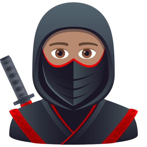 Ниндзя: средний тон кожи для JoyPixels 9.0