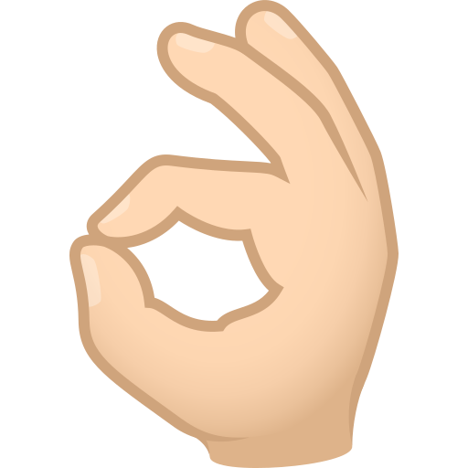 Жест «все хорошо»: очень светлый тон кожи для JoyPixels 9.0