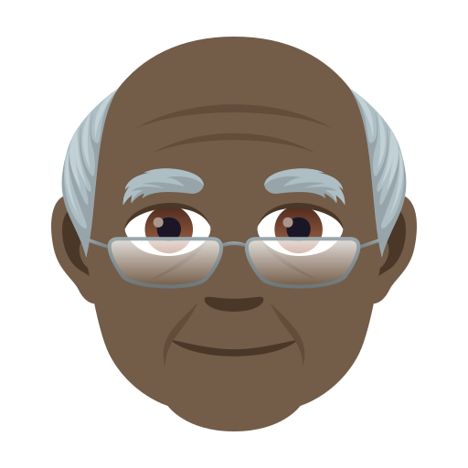 Старший чоловік: дуже темний тон шкіри для JoyPixels 9.0