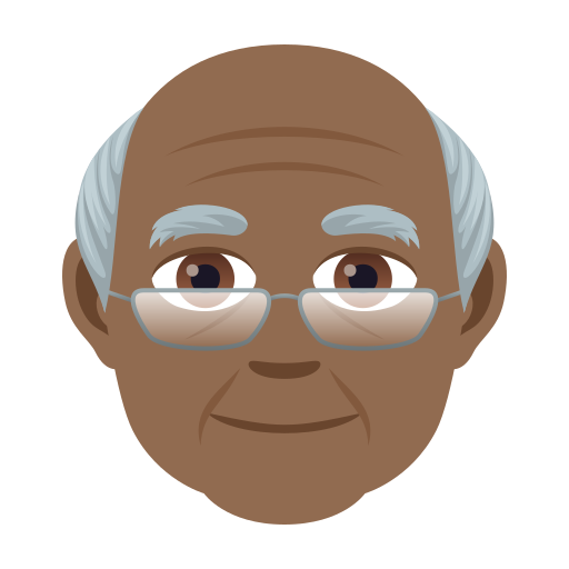 Пожилой мужчина: темный тон кожи для JoyPixels 9.0