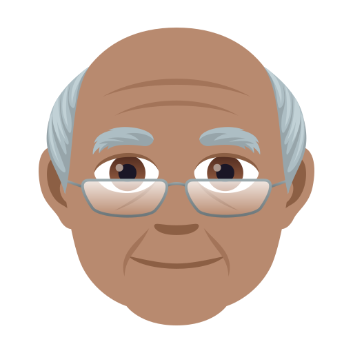 Старший чоловік: середній тон шкіри для JoyPixels 9.0