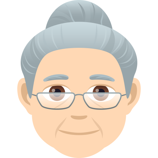 Літня жінка: дуже світлий тон шкіри для JoyPixels 9.0