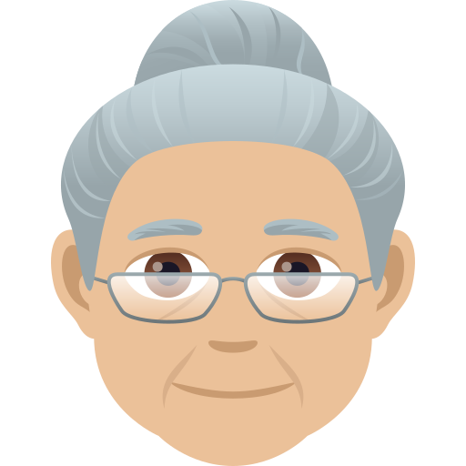 Літня жінка: світлий тон шкіри для JoyPixels 9.0