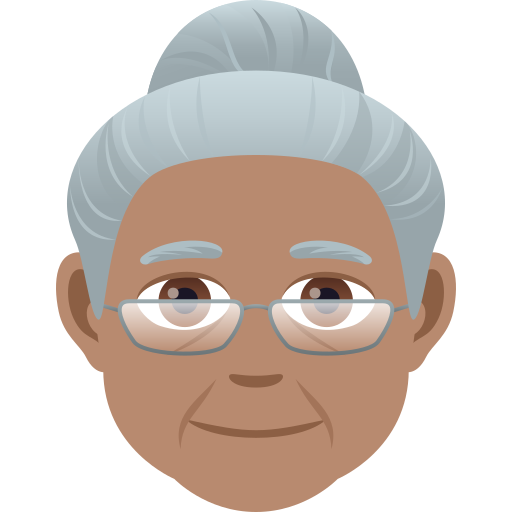 Літня жінка: середній тон шкіри для JoyPixels 9.0