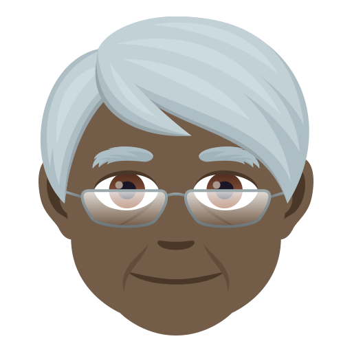 Пожилой человек: очень темный тон кожи для JoyPixels 9.0