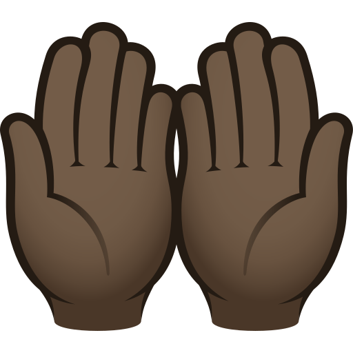 Ладони лодочкой: очень темный тон кожи для JoyPixels 9.0