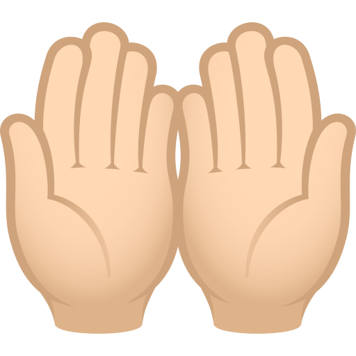 Долоні човником: дуже світлий тон шкіри для JoyPixels 9.0